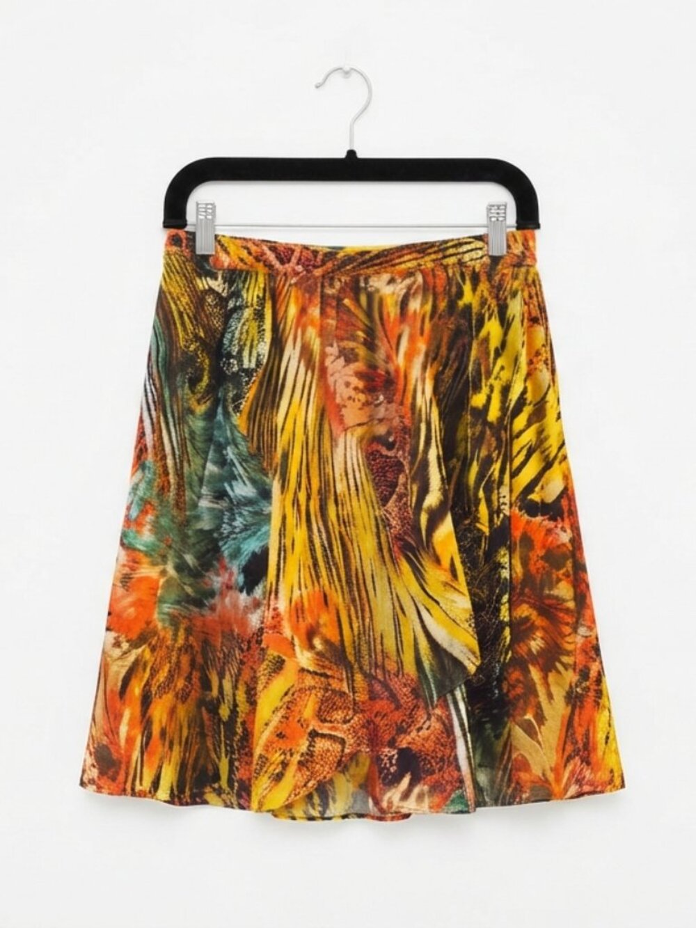 Life Style Petite Abstract Animal Print Pull-On Skirt — Size PXL
